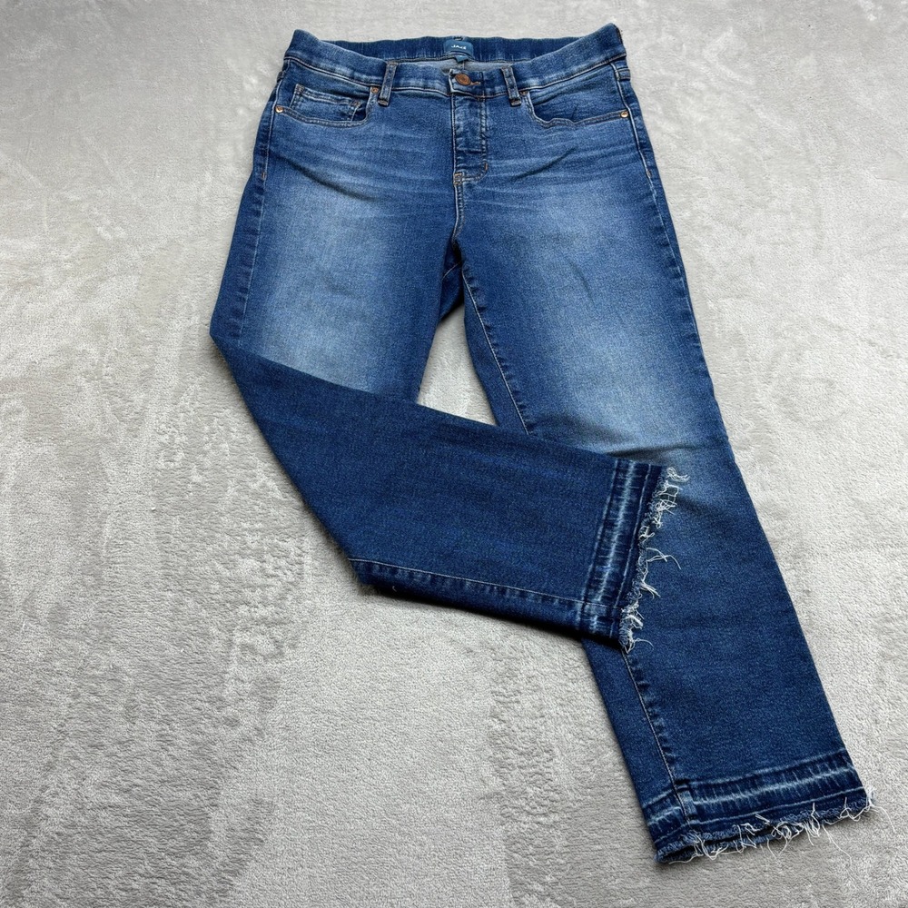 JAG Valentina Straight Crop Jeans Womens 8/26 Blue Raw Hem Stretch Classic Denim